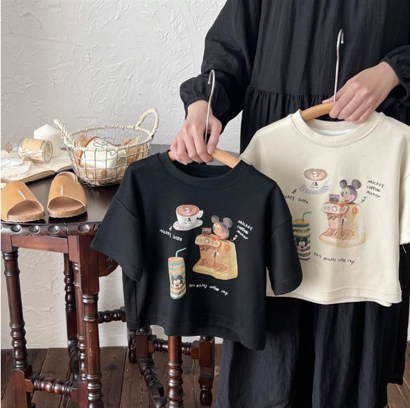 2024夏服新作韓国子供服　ミキー柄　半袖ｔシャツ