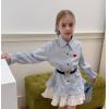 2025春服新作韓国子供服　可愛いブラウス　ベルト付き