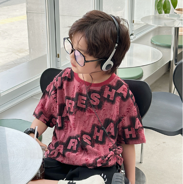 2025夏服新作韓国子供服　英字ロゴ　半袖ｔシャツ