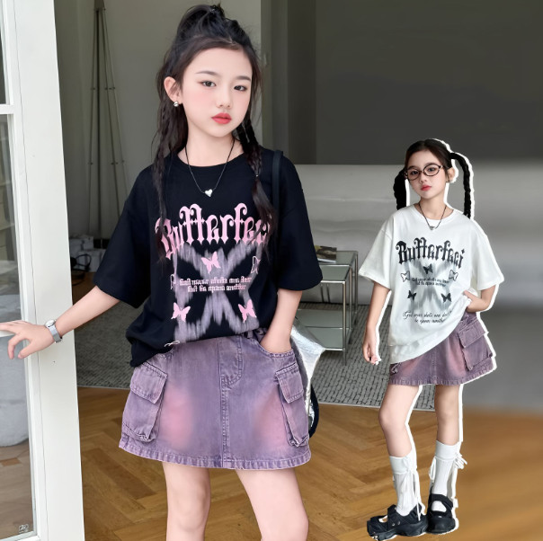 2025夏服新作韓国子供服　女の子　半袖ｔシャツ