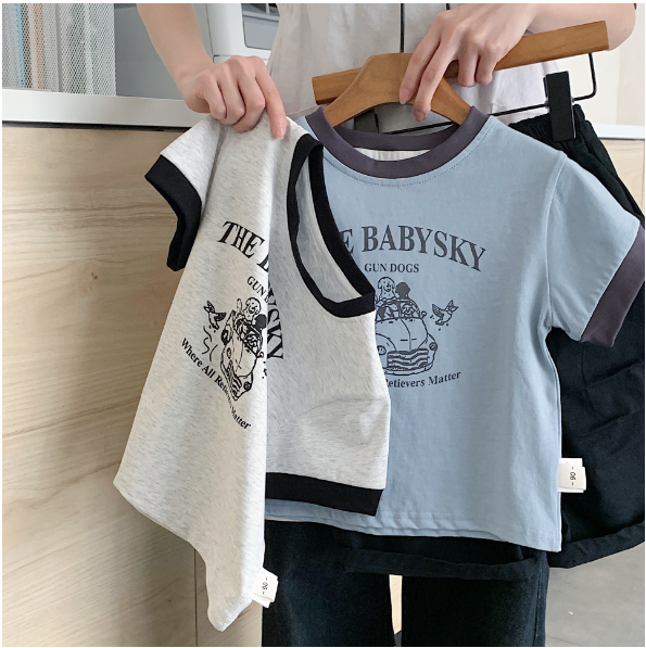 2025夏服新作韓国子供服　英字ロゴ　半袖ｔシャツ