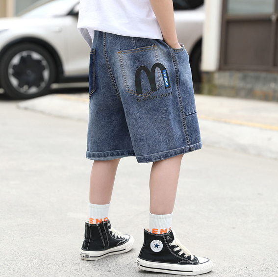 2025夏服新作韓国子供服　ｍ柄　デニムパンツ