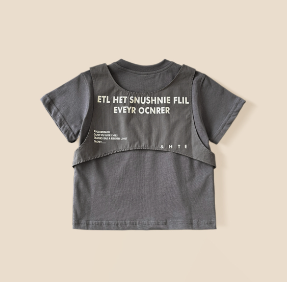 2025夏服新作韓国子供服　英字ロゴ　半袖ｔシャツ
