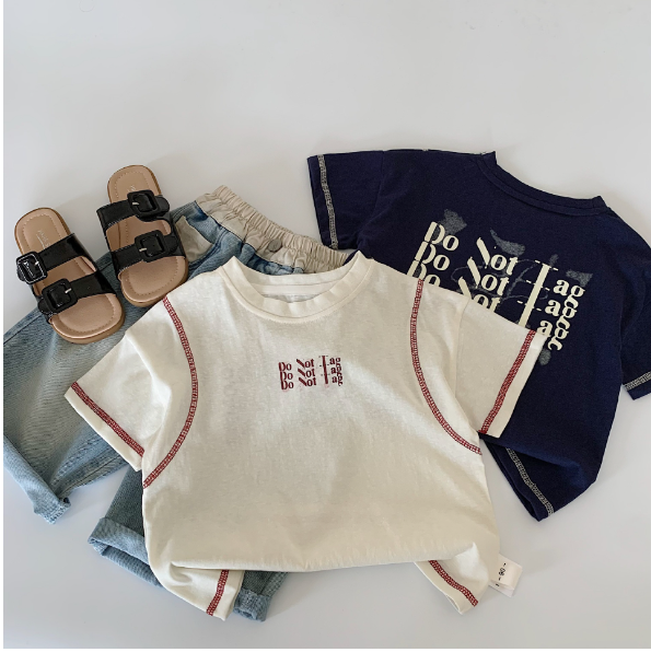 2025夏服新作韓国子供服　英字ロゴ　半袖ｔシャツ