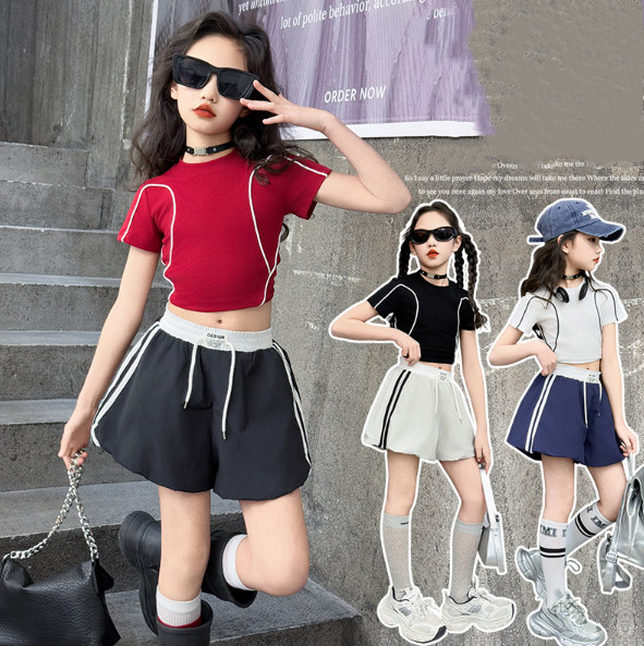 2025夏服新作韓国子供服　3色半袖ｔシャツ