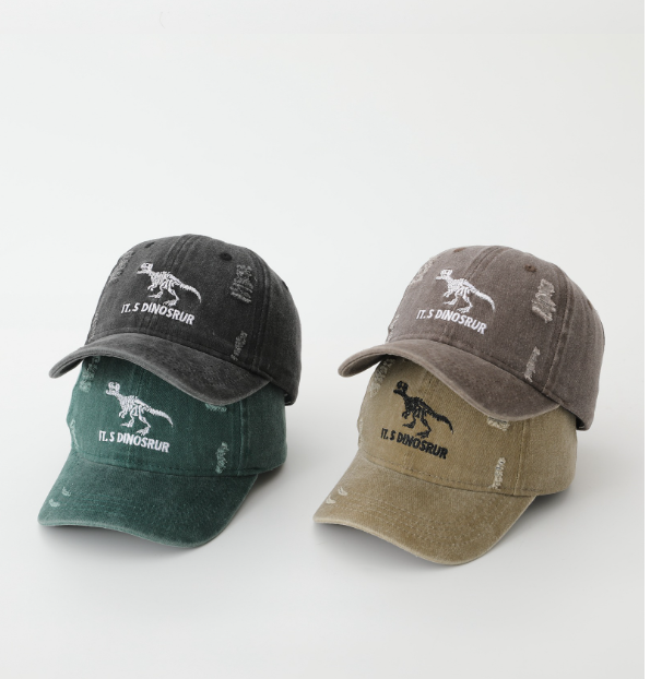 2025夏新品子供帽　刺繍恐竜柄　野球帽