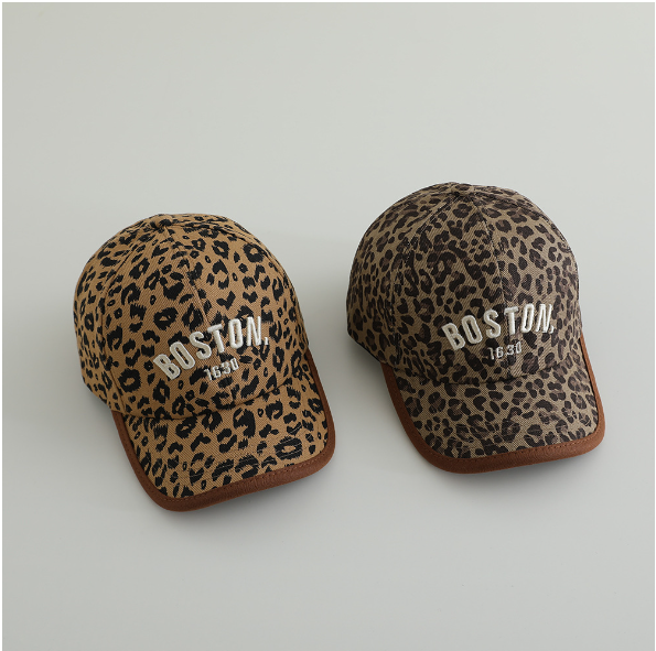 2025夏新品子供帽  boston柄　豹柄野球帽