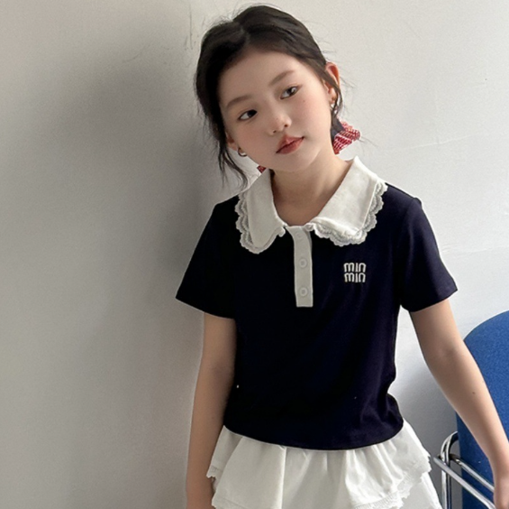 2025夏服新作韓国子供服　POLO　人気トップス