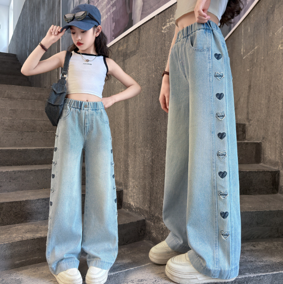 2025夏服新作韓国子供服　女の子　デニムパンツ