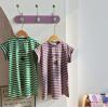 2025夏服新作韓国子供服　ボーダー　Cake柄ワンピース