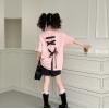 2025夏服新作韓国子供服　リボン付き　ロングｔシャツ