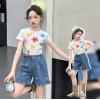 2025夏服新作韓国子供服　星柄　半袖ｔシャツ