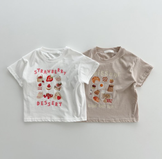 2025夏服新作韓国子供服　人気柄　半袖ｔシャツ