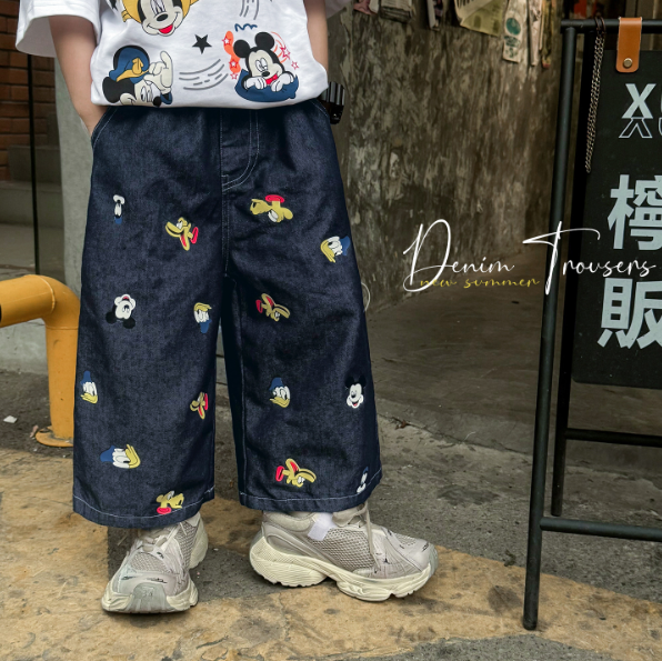 2025夏服新作韓国子供服　人気柄　9分丈パンツ