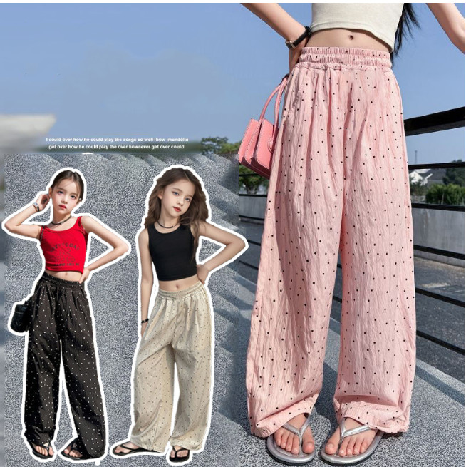 2025夏服新作韓国子供服　ドット柄　3色パンツ