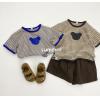 2025夏服新作韓国子供服　ボーダー　ミキー柄　半袖ｔシャツ