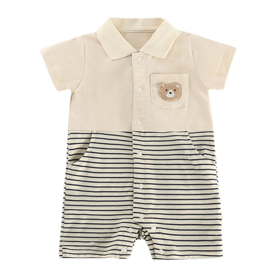 2025夏服新作ベビー服　くまちゃん柄　ロンパース