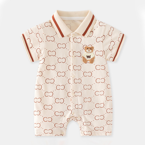 2025夏服新作ベビー服　くまちゃん柄　ロンパース