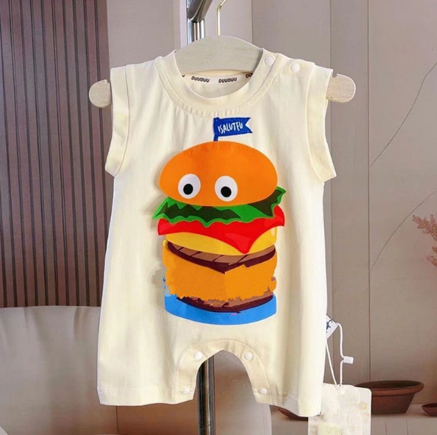 2025夏服新作ベビー服  ハンバーガー  ロンパース