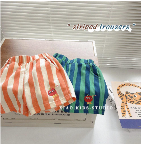 2025夏服新作ベビー服　ボーダー　ショートパンツ