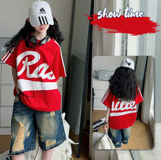 2025夏服新作韓国子供服　英字ロゴ　半袖ｔシャツ