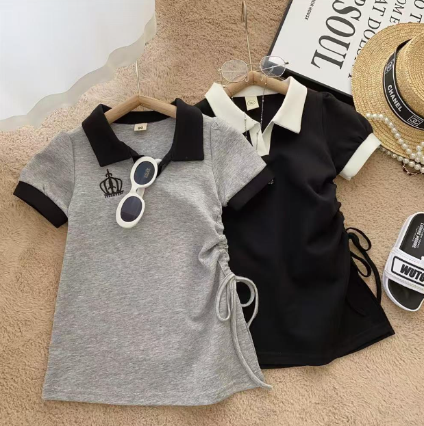 2025夏服新作韓国子供服　クラウン柄　ワンピース