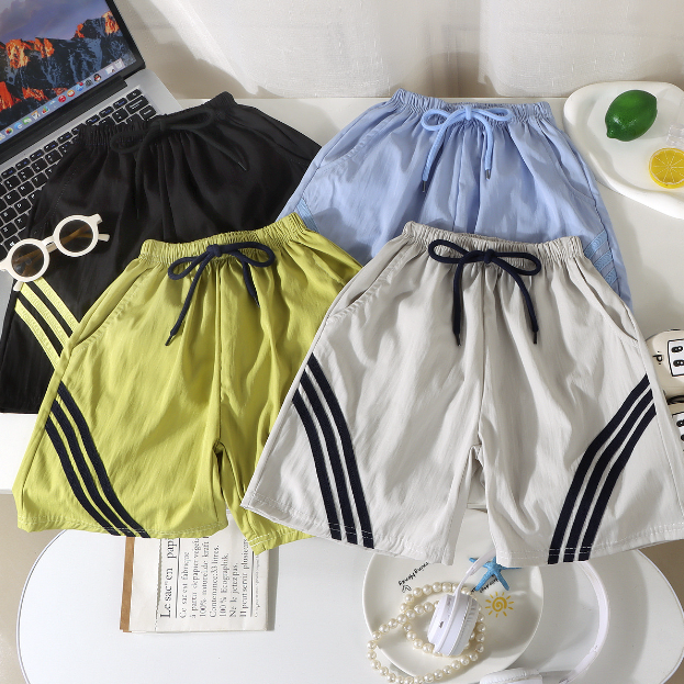 2025夏服新作韓国子供服　ボーダー　5分丈パンツ