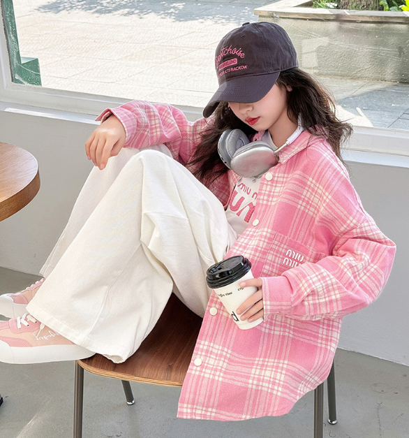 2025秋服新作韓国子供服　女の子　英字ロゴ柄　ブラウス