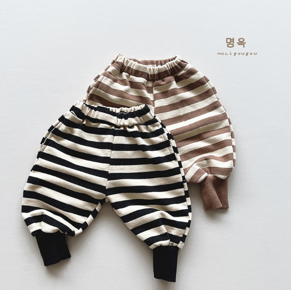 2025秋服新作韓国子供服　ボーダーパンツ