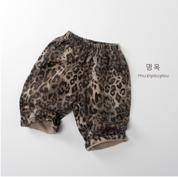 2025秋服新作韓国子供服　豹柄パンツ