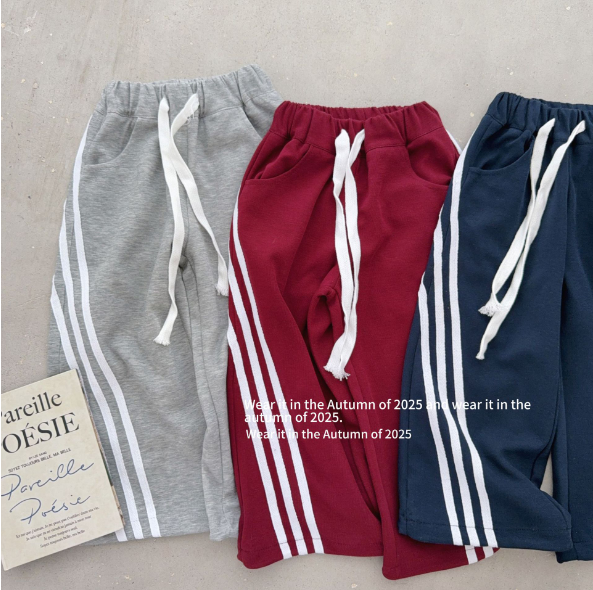 2025秋服新作韓国子供服　ボーダー　パンツ