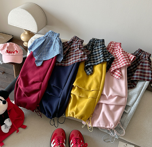 2025秋服新作韓国子供服　チェック柄　5色パンツ