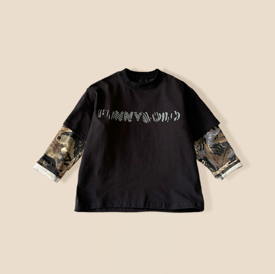 2025秋服新作韓国子供服　重ね着　長袖ｔシャツ