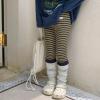 2025秋服新作韓国子供服　女の子　ボーダー　レギンス