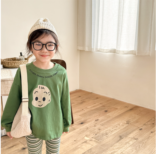 2025秋服新作韓国子供服　人気柄　長袖ｔシャツ