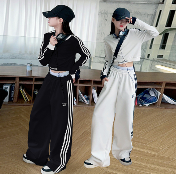 2025秋服新作韓国子供服　ボーダー　上下セット