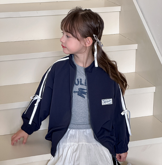 2025秋服新作韓国子供服  リボン結び　ジャケット