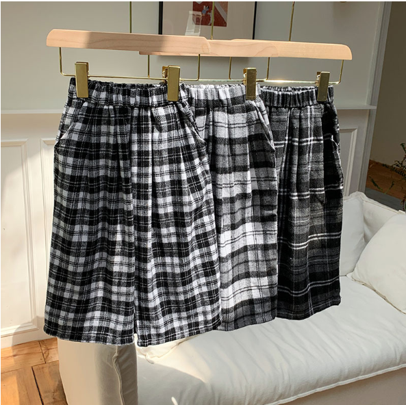 2025秋服新作韓国子供服　チェック柄パンツ