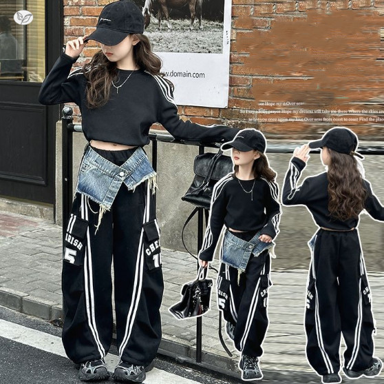 2025秋服新作韓国子供服　ボーダー　トレーナー　人気パンツ