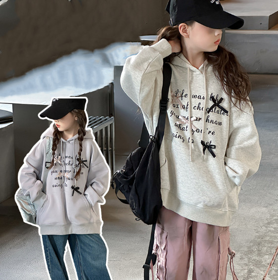 2025秋服新作韓国子供服　英字ロゴ　パーカー