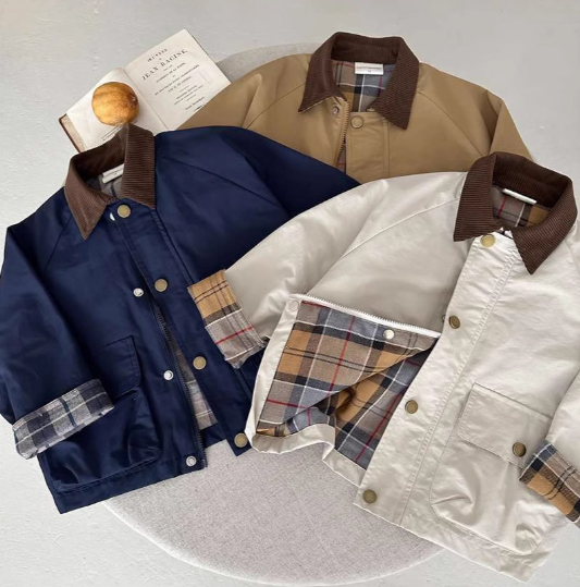 2025秋服新作韓国子供服　チェック柄　アウター