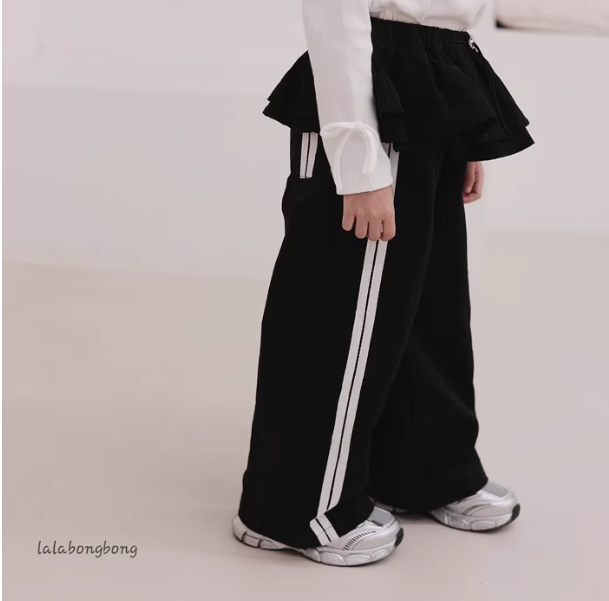 2025秋服新作韓国人気子供服　ボーダー柄　パンツ