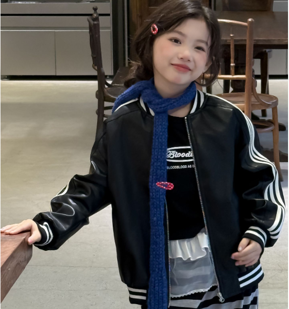 2025秋冬服新作韓国子供服　女の子　puアウター