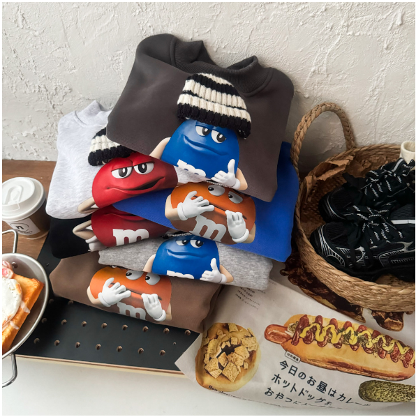 2025冬服新作韓国子供服　M&M's　トレーナー