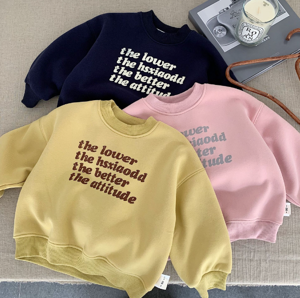 2025冬服新作韓国子供服　英字ロゴ　トレーナー