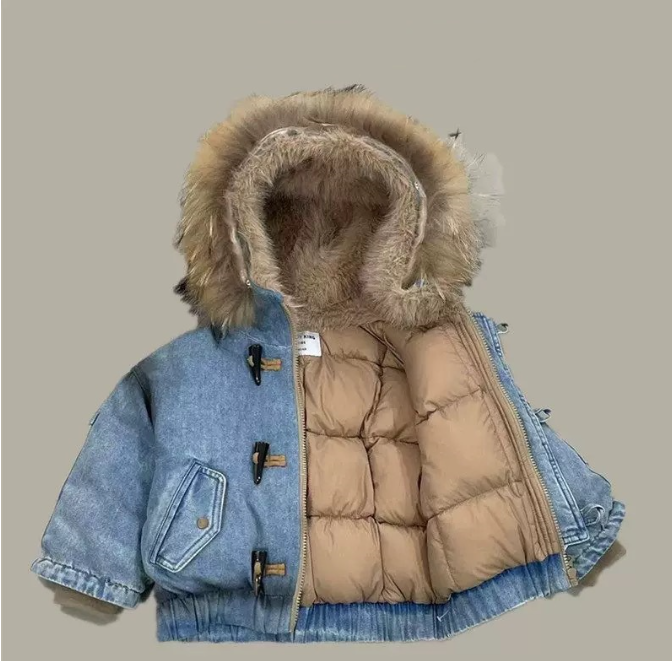 2025冬服新作韓国子供服　かっこいい　デニムジャケット