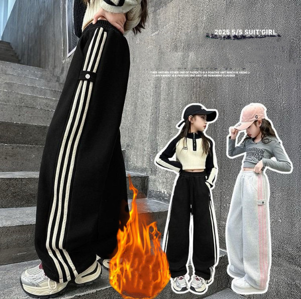 2025冬服新作韓国子供服　ボーダー　パンツ