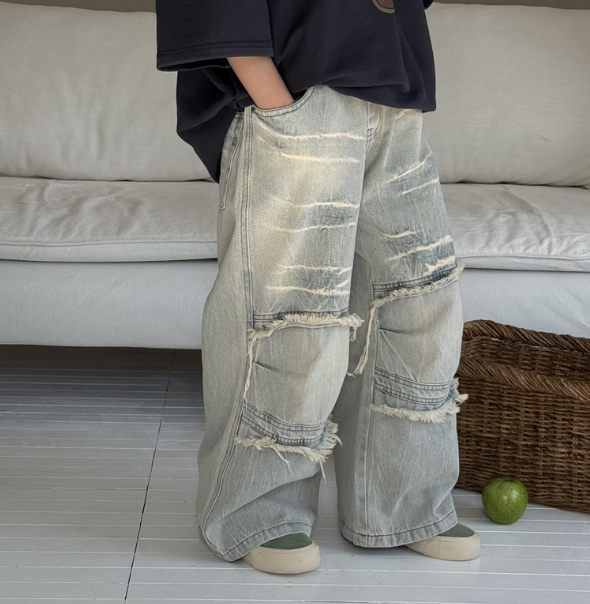 2026春服新作韓国子供服　デニムパンツ