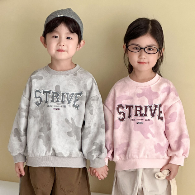 2026春服新作韓国子供服　迷彩柄　トップス