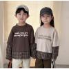 2026春服新作韓国子供服　チェック柄　トップス